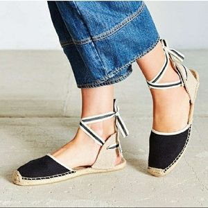 Soludos Black Ankle Wrap d’orsay espadrille